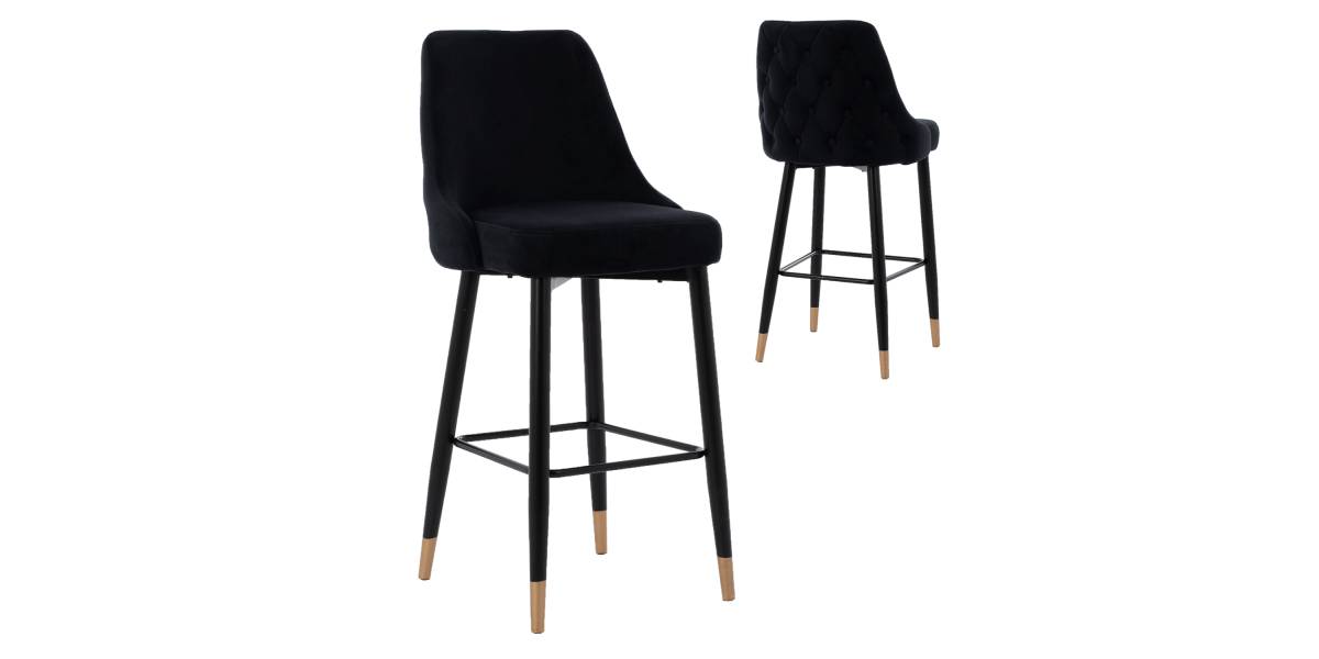 ΣΚΑΜΠΟ ΜΠΑΡ SERENITY HM8519.04 ΒΕΛΟΥΔΟ ΜΑΥΡΟ ΜΕ ΜΕΤΑΛΛΙΚΟ ΣΚΕΛΕΤΟ 53x48x110 εκ.