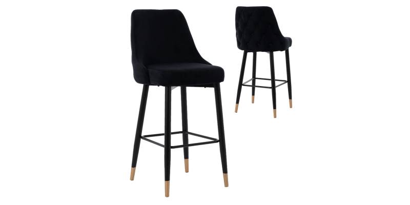 ΣΚΑΜΠΟ ΜΠΑΡ SERENITY HM8519.04 ΒΕΛΟΥΔΟ ΜΑΥΡΟ ΜΕ ΜΕΤΑΛΛΙΚΟ ΣΚΕΛΕΤΟ 53x48x110 εκ.
