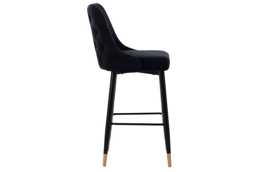 ΣΚΑΜΠΟ ΜΠΑΡ SERENITY HM8519.04 ΒΕΛΟΥΔΟ ΜΑΥΡΟ ΜΕ ΜΕΤΑΛΛΙΚΟ ΣΚΕΛΕΤΟ 53x48x110 εκ.