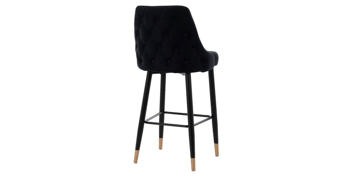 ΣΚΑΜΠΟ ΜΠΑΡ SERENITY HM8519.04 ΒΕΛΟΥΔΟ ΜΑΥΡΟ ΜΕ ΜΕΤΑΛΛΙΚΟ ΣΚΕΛΕΤΟ 53x48x110 εκ.