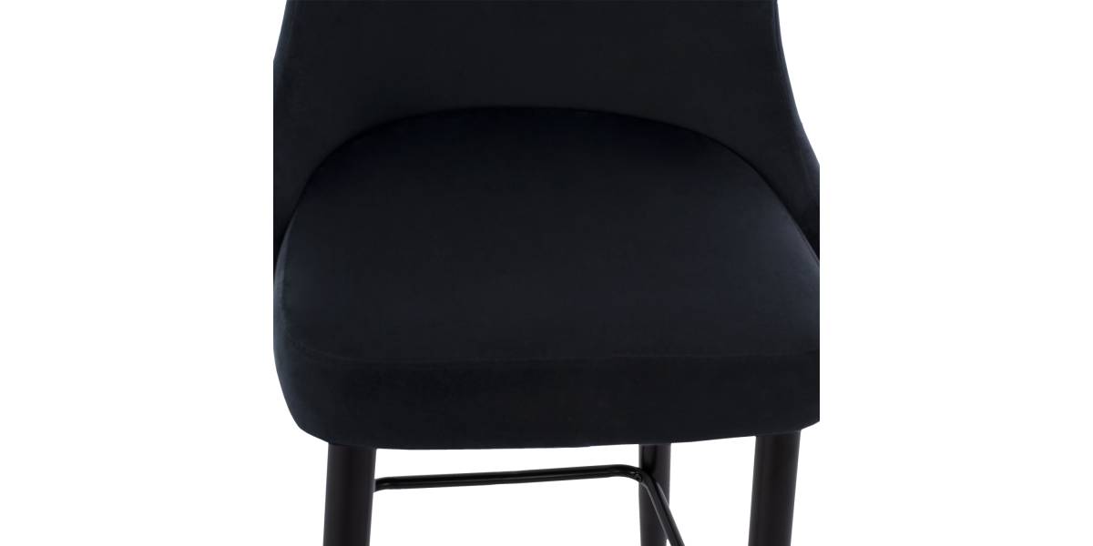 ΣΚΑΜΠΟ ΜΠΑΡ SERENITY HM8519.04 ΒΕΛΟΥΔΟ ΜΑΥΡΟ ΜΕ ΜΕΤΑΛΛΙΚΟ ΣΚΕΛΕΤΟ 53x48x110 εκ.