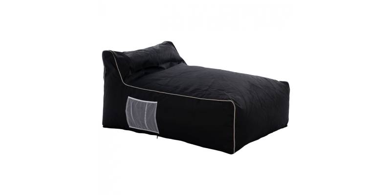 ΠΟΥΦ ZAFER HM5772.02 ΜΕ TEXTILINE ΜΑΥΡΟ ΚΑΙ ΛΕΥΚΟ ΡΕΛΙ 88x128x40-60Υ εκ.