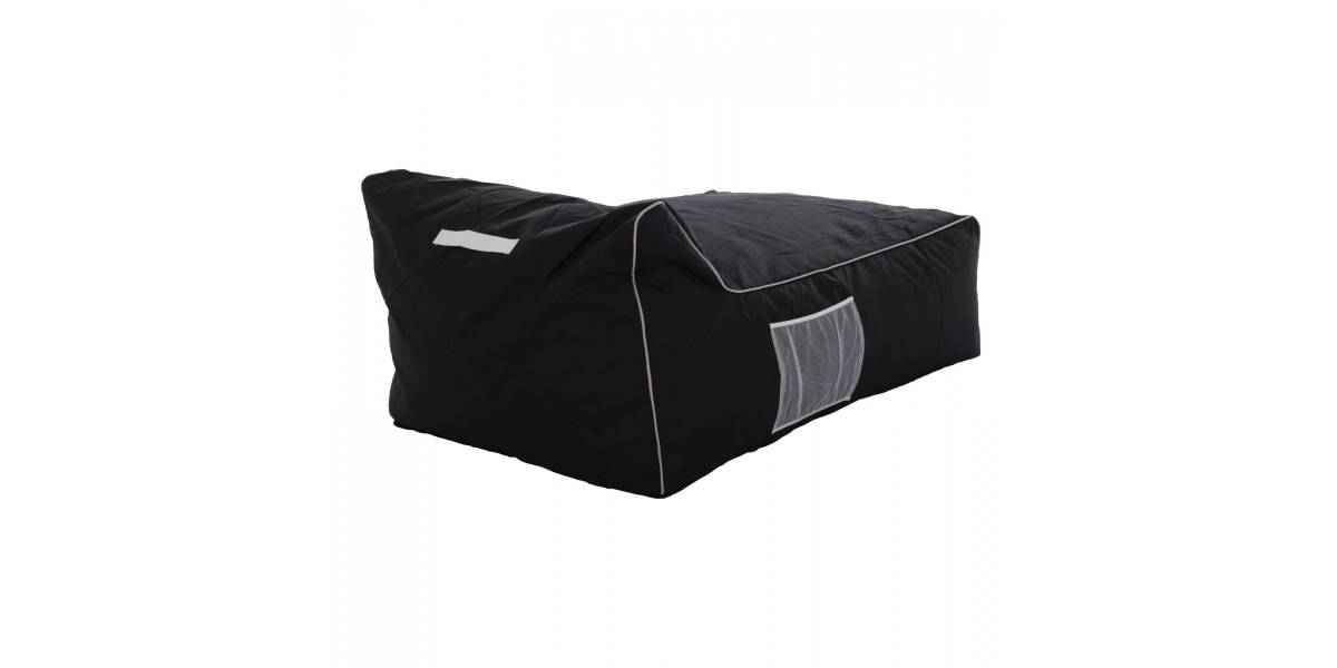 ΠΟΥΦ ZAFER HM5772.02 ΜΕ TEXTILINE ΜΑΥΡΟ ΚΑΙ ΛΕΥΚΟ ΡΕΛΙ 88x128x40-60Υ εκ.