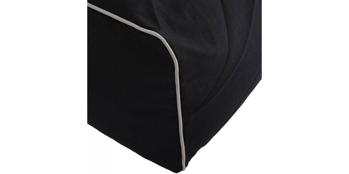 ΠΟΥΦ ZAFER HM5772.02 ΜΕ TEXTILINE ΜΑΥΡΟ ΚΑΙ ΛΕΥΚΟ ΡΕΛΙ 88x128x40-60Υ εκ.