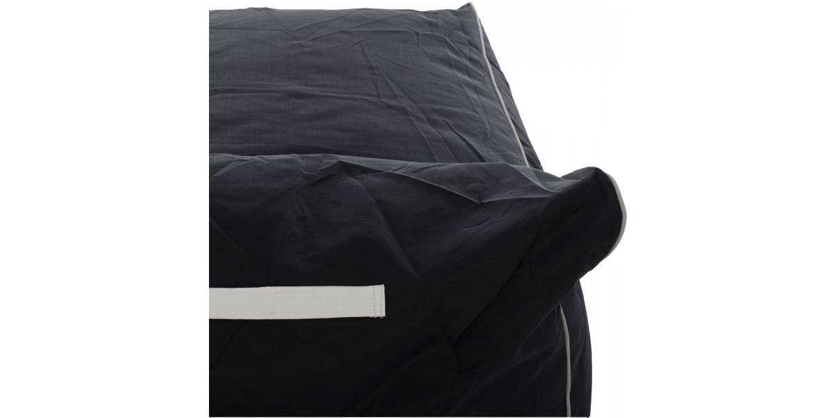 ΠΟΥΦ ZAFER HM5772.02 ΜΕ TEXTILINE ΜΑΥΡΟ ΚΑΙ ΛΕΥΚΟ ΡΕΛΙ 88x128x40-60Υ εκ.