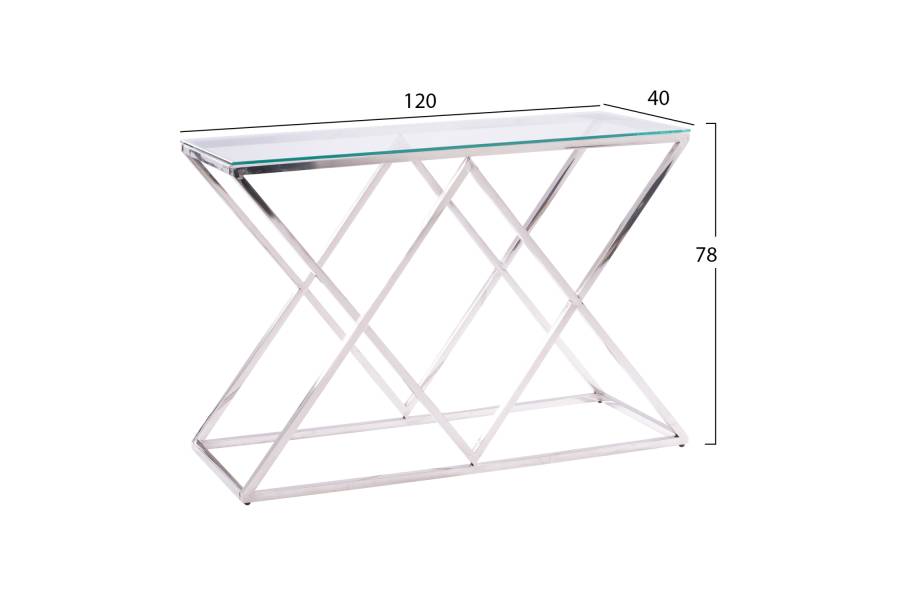ΚΟΝΣΟΛΑ HOLLAND HM8622.01 ΜΕ ΓΥΑΛΙ ΚΑΙ ΒΑΣΗ ΧΡΩΜΙΟΥ 120X40Χ78 EK.