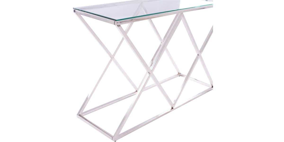 ΚΟΝΣΟΛΑ HOLLAND HM8622.01 ΜΕ ΓΥΑΛΙ ΚΑΙ ΒΑΣΗ ΧΡΩΜΙΟΥ 120X40Χ78 EK.