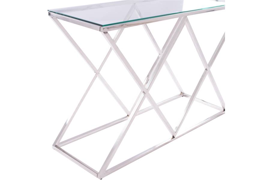 ΚΟΝΣΟΛΑ HOLLAND HM8622.01 ΜΕ ΓΥΑΛΙ ΚΑΙ ΒΑΣΗ ΧΡΩΜΙΟΥ 120X40Χ78 EK.