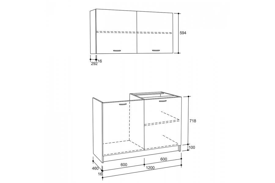 ΣΥΝΘΕΣΗ ΚΟΥΖΙΝΑΣ BLAINE ΜΕΛΑΜΙΝΗ SONAMA-ΛΕΥΚΟ HM2439 120x46-29,2εκ.