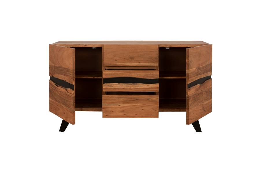 ΜΠΟΥΦΕΣ ΜΕ 3 ΣΥΡΤΑΡΙΑ ALICIA HM8475.11 ΑΠΟ ΜΑΣΙΦ ΞΥΛΟ ΑΚΑΚΙΑΣ 148x44x86Υ εκ.