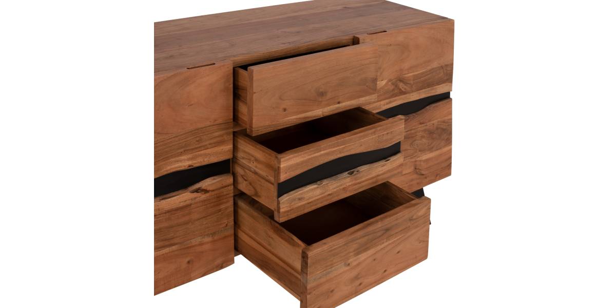 ΜΠΟΥΦΕΣ ΜΕ 3 ΣΥΡΤΑΡΙΑ ALICIA HM8475.11 ΑΠΟ ΜΑΣΙΦ ΞΥΛΟ ΑΚΑΚΙΑΣ 148x44x86Υ εκ.