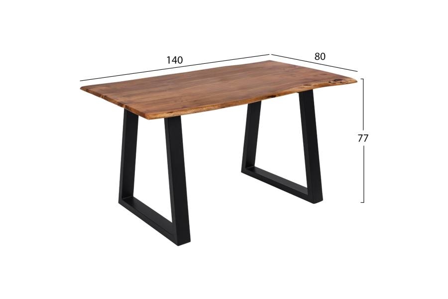 ΤΡΑΠΕΖΙ ΤΡΑΠΕΖΑΡΙΑΣ MONTANA SLIM HM8163.11 ΞΥΛΟ ΑΚΑΚΙΑΣ ΣΕ ΦΥΣΙΚΟ 140x80x77Υ