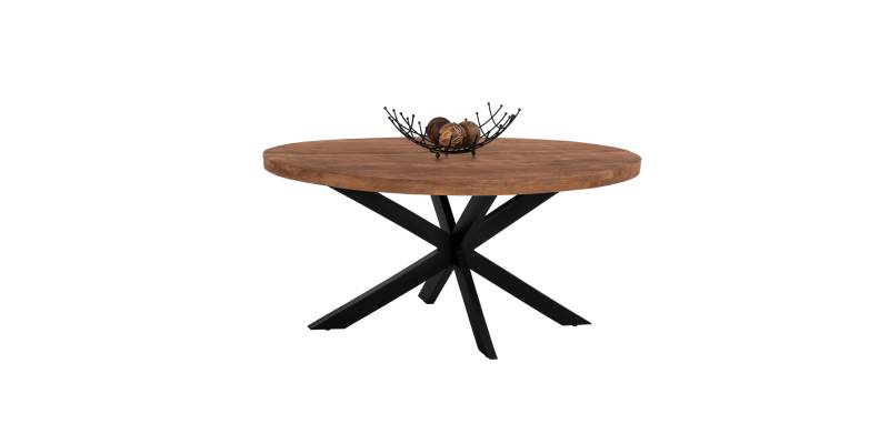 ΤΡΑΠΕΖΙ LEVINHO HM8482.11 OVAL 6εκ.ΠΑΧΟΣ ΜΑΣΙΦ ΞΥΛΟ MANGO 160x90x77Υ εκ.
