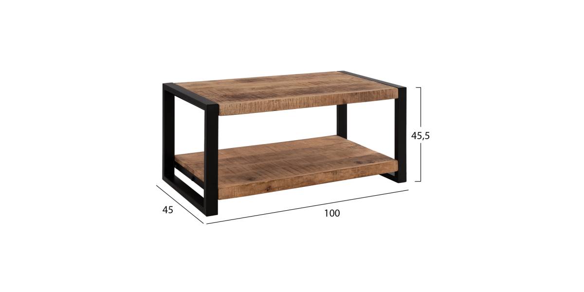 ΤΡΑΠΕΖΙ ΣΑΛΟΝΙΟΥ GATLIN HM8486.11 ΑΠΟ ΜΑΣΙΦ ΞΥΛΟ MANGO 100x45x45,5Υ εκ.