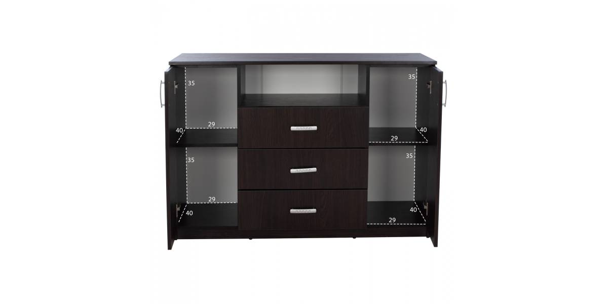 ΜΠΟΥΦΕΣ ΜΕ 2 ΝΤΟΥΛΑΠΙΑ Κ 3 ΣΥΡΤΑΡΙΑ ADLER WENGE HM2430.02 120X45X85Y εκ.