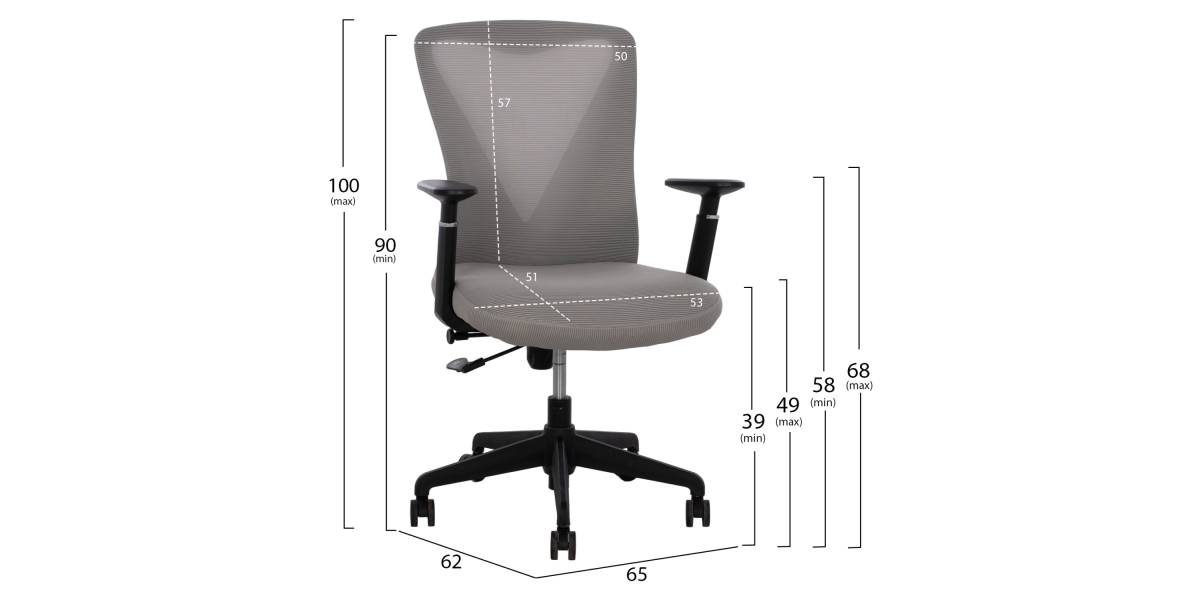 ΚΑΡΕΚΛΑ ΓΡΑΦΕΙΟΥ SUPERIOR ΓΚΡΙ HM1170.10 65x62x100 εκ.