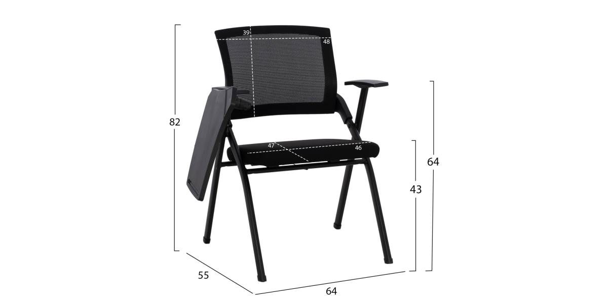 ΚΑΡΕΚΛΑ ΣΥΝΕΔΡΙΟΥ ΜΕ ΑΝΑΛΟΓΙΟ SUPERIOR ΜΑΥΡΗ HM1168.01 64x55x82 εκ.
