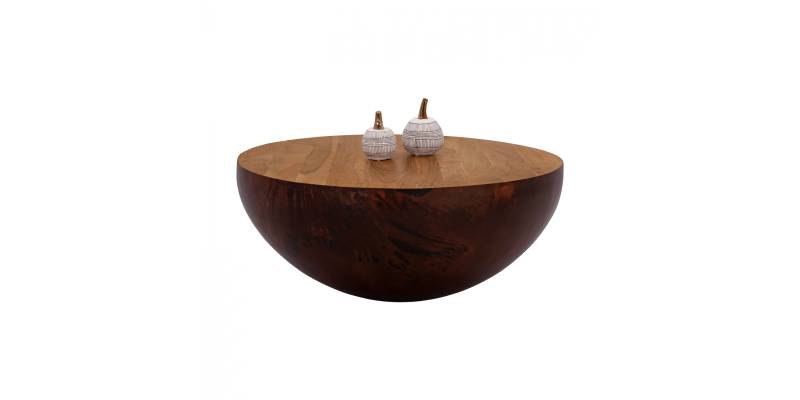 ΔΙΑΚΟΣΜΗΤΙΚΟ ΤΡΑΠΕΖΙ ΣΑΛΟΝΙΟΥ BOWL Φ90X40Yεκ. RUSTY ΜΕ ΞΥΛΟ ΑΚΑΚΙΑΣ HM8717.02
