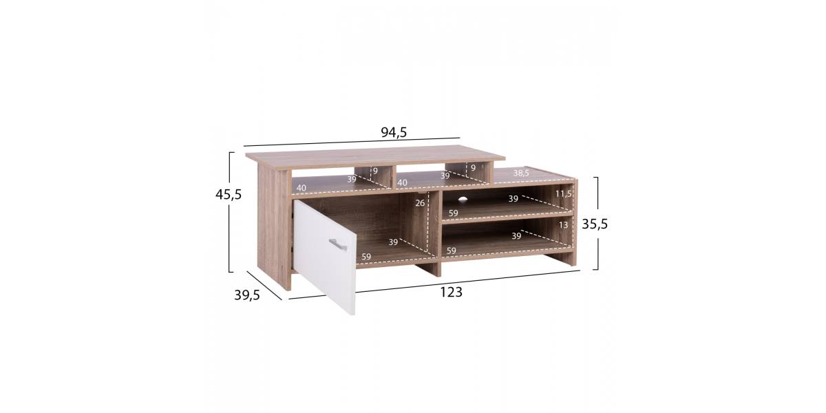 ΕΠΙΠΛΟ TV SCOTT HM8766.01 123x39,5x35,5-45,5Y εκ. SONAMA ΛΕΥΚΟ