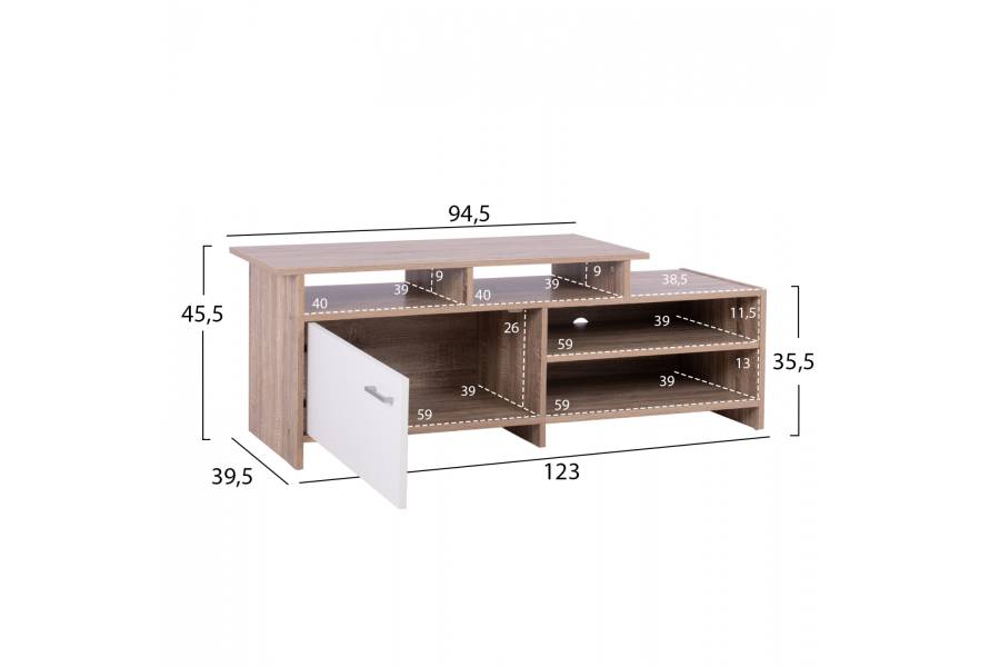 ΕΠΙΠΛΟ TV SCOTT HM8766.01 123x39,5x35,5-45,5Y εκ. SONAMA ΛΕΥΚΟ