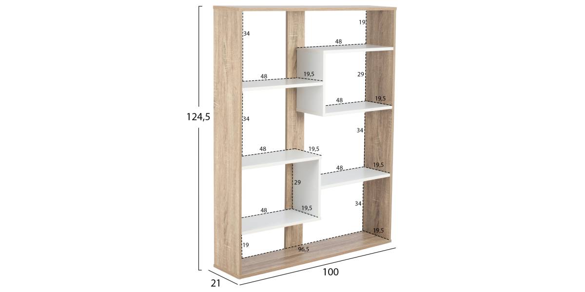 ΒΙΒΛΙΟΘΗΚΗ MARCELINE HM8772.01 100Χ21Χ124,5 ΛΕΥΚΟ