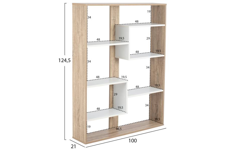 ΒΙΒΛΙΟΘΗΚΗ MARCELINE HM8772.01 100Χ21Χ124,5 ΛΕΥΚΟ
