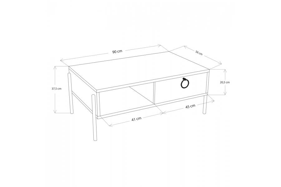 ΤΡΑΠΕΖΙ ΣΑΛΟΝΙΟΥ ΜΑΥΡΟ ΚΑΡΥΔΙ HM9247.04 90x56x37,5 εκ.