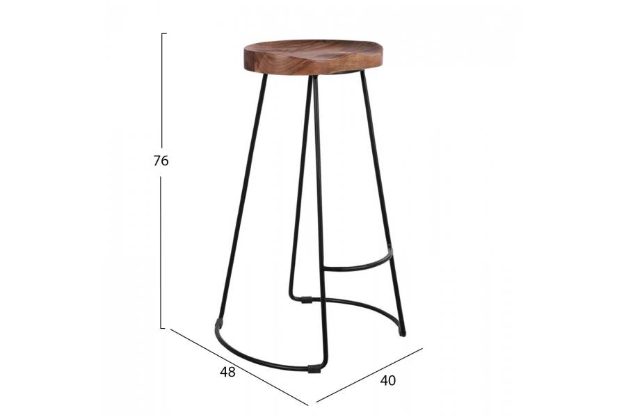 ΣΚΑΜΠΟ BAR ELEANOR ΑΠΟ ΜΑΣΙΦ ΞΥΛΟ ΑΚΑΚΙΑΣ 48x40χ76Υεκ. HM8363.11