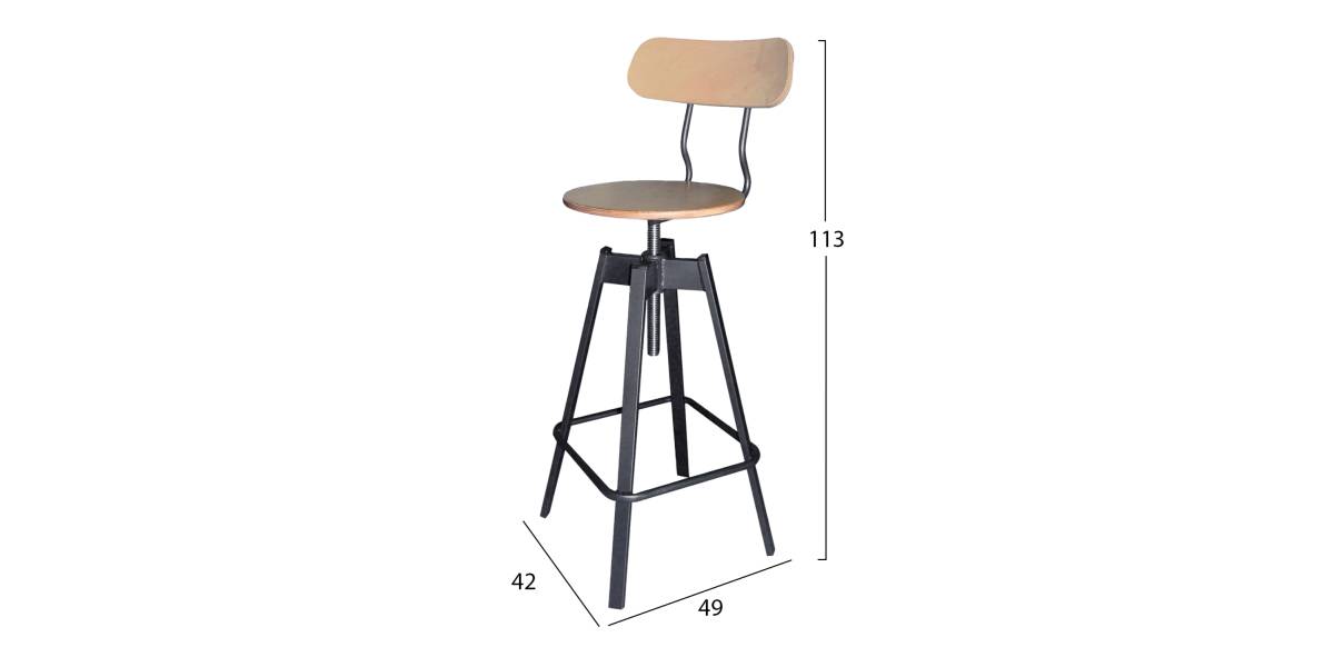 ΣΚΑΜΠΩ ΜΕΤΑΛΛΙΚΟ ΑΝΘΡΑΚΙ ΜΕ ΦΥΣΙΚΟ TS375 42X49X113 εκ.