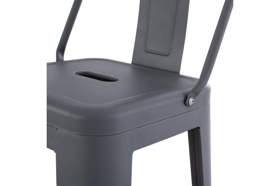 ΣΚΑΜΠΟ BAR ΜΕΤΑΛΛΙΚΟ MELITA ME ΠΛΑΤΗ ΓΚΡΙ HM8643.10 43Χ43Χ100εκ.