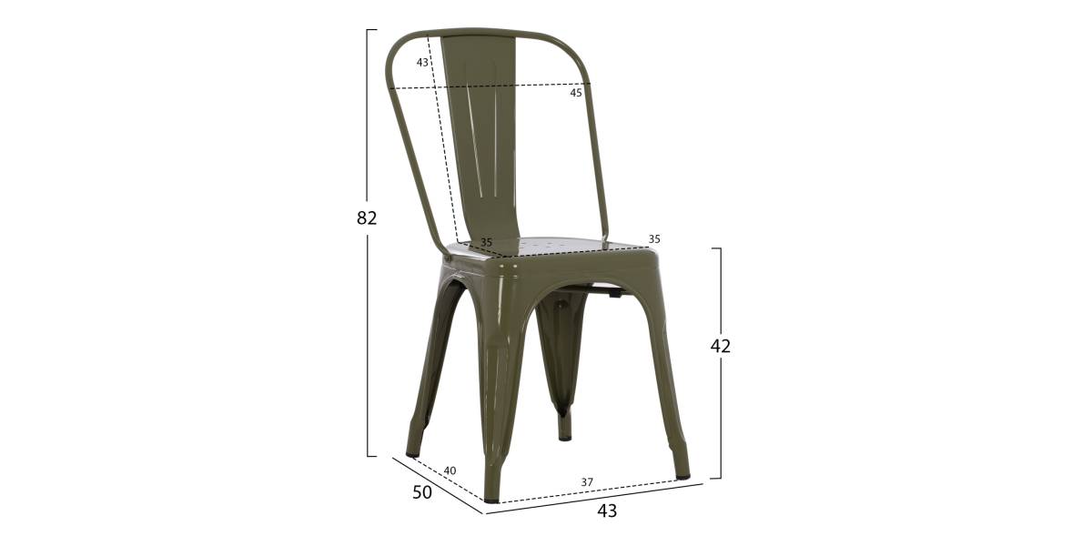 ΚΑΡΕΚΛΑ ΜΕΤΑΛΛΙΚΗ MELITA ΣΕ DARK OLIVE GREEN 43x50x82Y εκ. HM8641.03