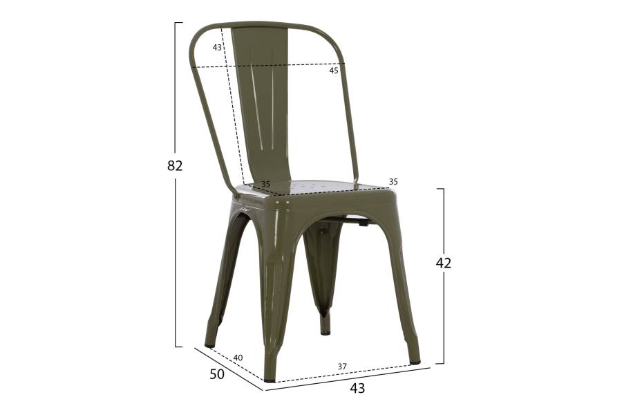 ΚΑΡΕΚΛΑ ΜΕΤΑΛΛΙΚΗ MELITA ΣΕ DARK OLIVE GREEN 43x50x82Y εκ. HM8641.03