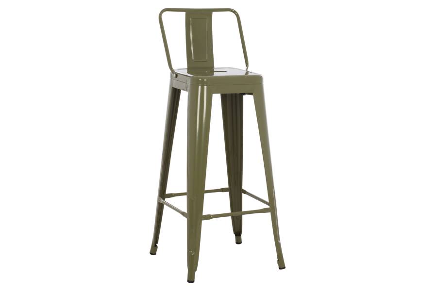 ΣΚΑΜΠΟ BAR ΜΕΤΑΛΛΙΚΟ MELITA ME ΠΛΑΤΗ ΣΕ DARK OLIVE GREEN HM8643.03 43Χ43Χ100εκ.