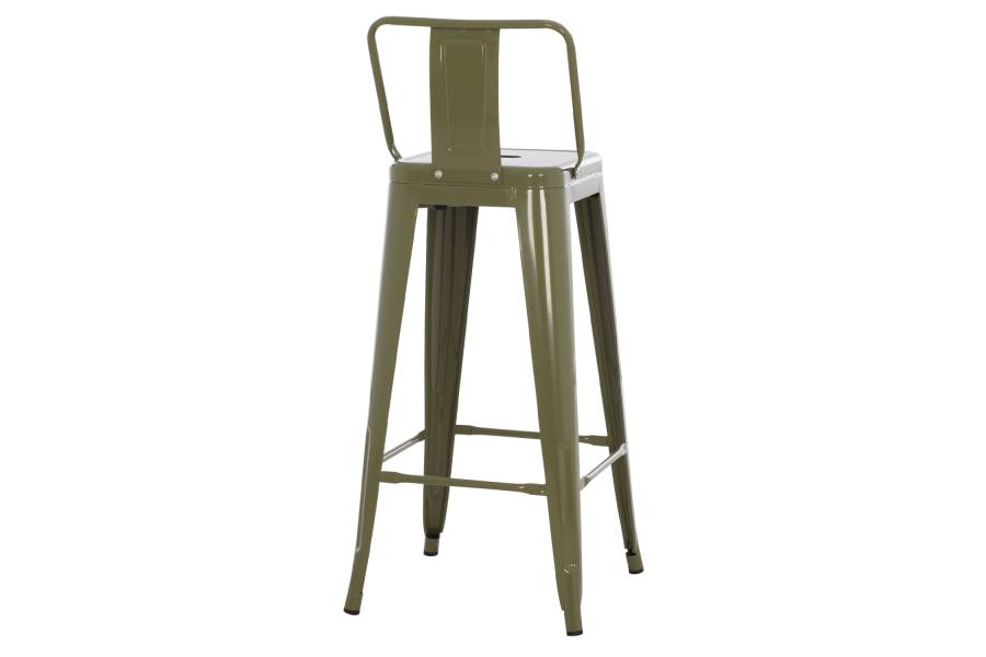 ΣΚΑΜΠΟ BAR ΜΕΤΑΛΛΙΚΟ MELITA ME ΠΛΑΤΗ ΣΕ DARK OLIVE GREEN HM8643.03 43Χ43Χ100εκ.