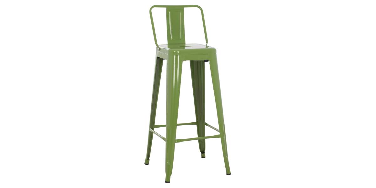 ΣΚΑΜΠΟ BAR ΜΕΤΑΛΛΙΚΟ MELITA ME ΠΛΑΤΗ ΣΕ LIGHT OLIVE GREEN HM8643.13 43Χ43Χ100εκ.