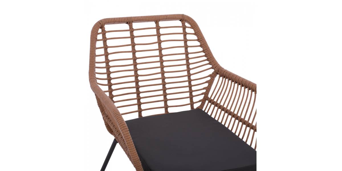 ΣΕΤ ΣΑΛΟΝΙ 4ΤΜΧ ΜΕΤΑΛΛΙΚΟ ΜΕ WICKER ΣΚΟΥΡΟ ΓΚΡΙ - ΜΠΕΖ HM5530