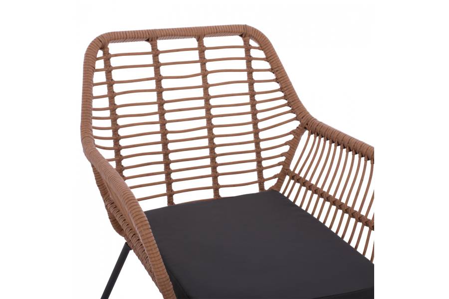 ΣΕΤ ΣΑΛΟΝΙ 4ΤΜΧ ΜΕΤΑΛΛΙΚΟ ΜΕ WICKER ΣΚΟΥΡΟ ΓΚΡΙ - ΜΠΕΖ HM5530