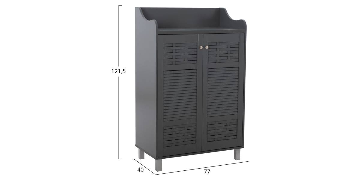 ΠΑΠΟΥΤΣΟΘΗΚΗ-ΝΤΟΥΛΑΠΙ KAILENA ΞΥΛΙΝΗ HM2230.10 ΓΚΡΙ 77x40x121,5 εκ.