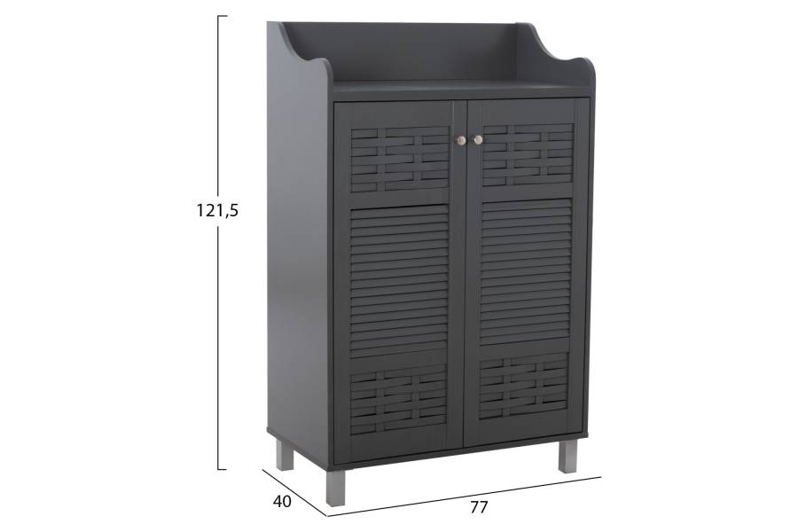 ΠΑΠΟΥΤΣΟΘΗΚΗ-ΝΤΟΥΛΑΠΙ KAILENA ΞΥΛΙΝΗ HM2230.10 ΓΚΡΙ 77x40x121,5 εκ.