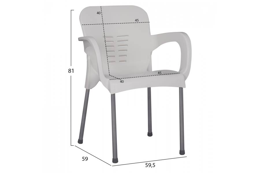 ΠΟΛΥΘΡΟΝΑ ΠΟΛΥΠΡΟΠΥΛΕΝΙΟΥ RECYCLED KAREK HM5592.11 ΛΕΥΚΟ ΧΡΩΜΑ 59,5x59x81Y εκ.