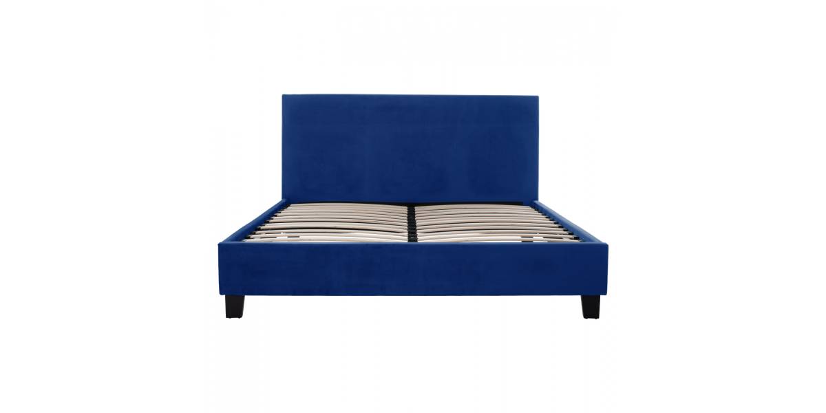 ΚΡΕΒΑΤΙ BECCA ΑΠΟ ΒΕΛΟΥΔΟ ΜΠΛΕ HM553.18 ΓΙΑ ΣΤΡΩΜΑ 150x200 εκ.