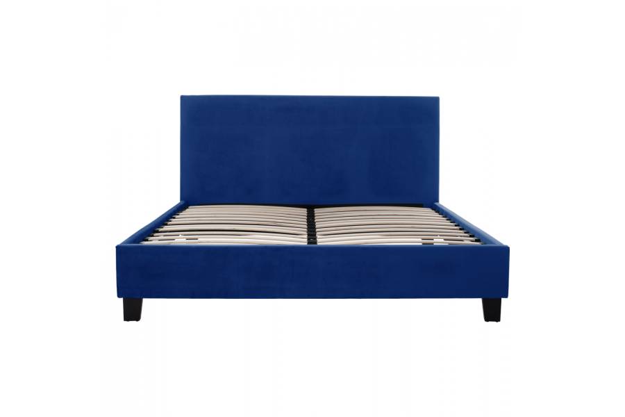 ΚΡΕΒΑΤΙ BECCA ΑΠΟ ΒΕΛΟΥΔΟ ΜΠΛΕ HM553.18 ΓΙΑ ΣΤΡΩΜΑ 150x200 εκ.