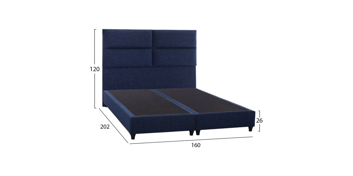 ΚΡΕΒΑΤΙ MILO ΑΠΟ ΜΠΛΕ ΥΦΑΣΜΑ HM616.08 ΓΙΑ ΣΤΡΩΜΑ 160x200 εκ.