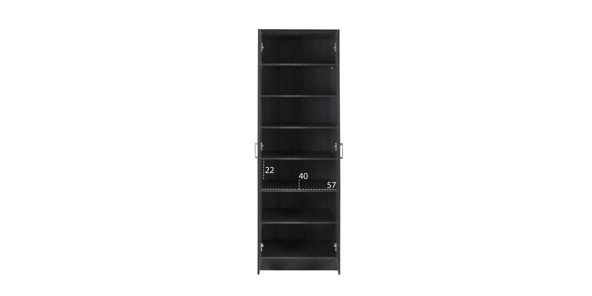 ΠΑΠΟΥΤΣΟΘΗΚΗ ΞΥΛΙΝΗ DAYANNA ΜΕ 6 ΡΑΦΙΑ 60X43X180.5εκ. ZEBRANO HM2379.01
