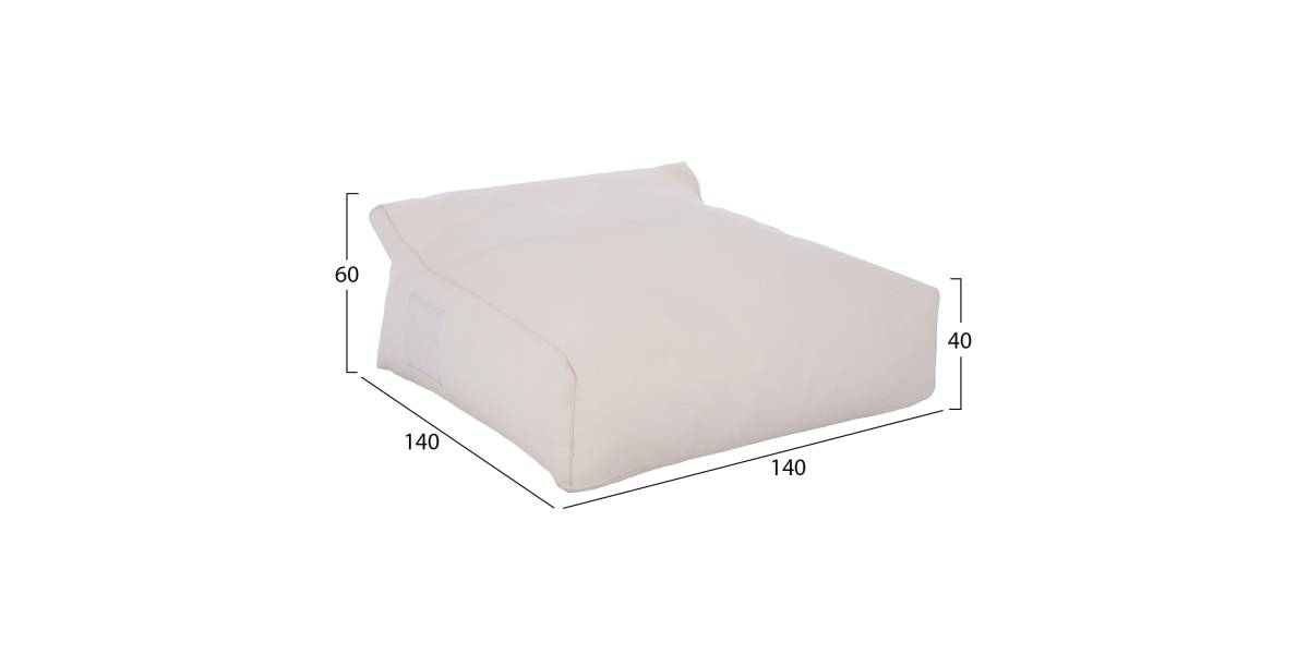 ΠΟΥΦ YAMIN 2ΑΤΟΜΩΝ ΜΕ TEXTILENE 600gr/m2 2X1 ΛΕΥΚΟ HM5773.11 140x140x40-60Υεκ.