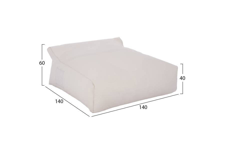 ΠΟΥΦ YAMIN 2ΑΤΟΜΩΝ ΜΕ TEXTILENE 600gr/m2 2X1 ΛΕΥΚΟ HM5773.11 140x140x40-60Υεκ.