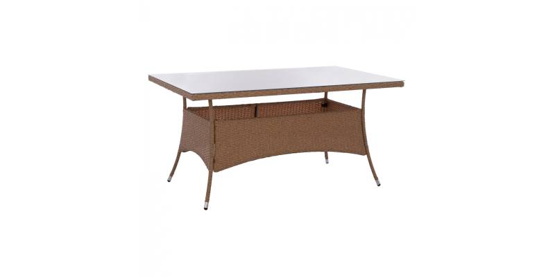 ΤΡΑΠΕΖΙ ΜΕΤΑΛΛΙΚΟ MINSK RATTAN ΜΠΕΖ ΚΑΦΕ HM5507.02 150x90x75 εκ.