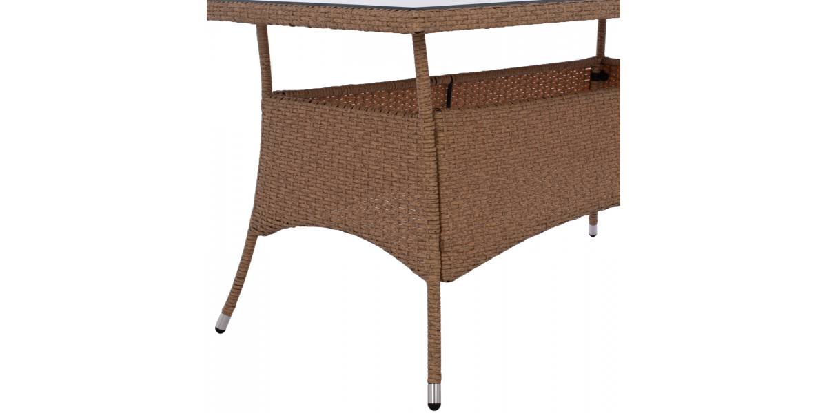 ΤΡΑΠΕΖΙ ΜΕΤΑΛΛΙΚΟ MINSK RATTAN ΜΠΕΖ ΚΑΦΕ HM5507.02 150x90x75 εκ.