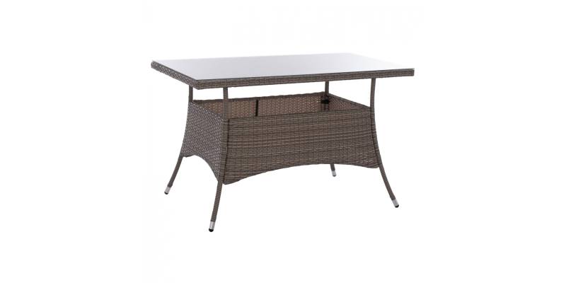 ΤΡΑΠΕΖΙ ΜΕΤΑΛΛΙΚΟ MILITARY RATTAN ΓΚΡΙ HM5141.31 120x70x75Υ εκ.
