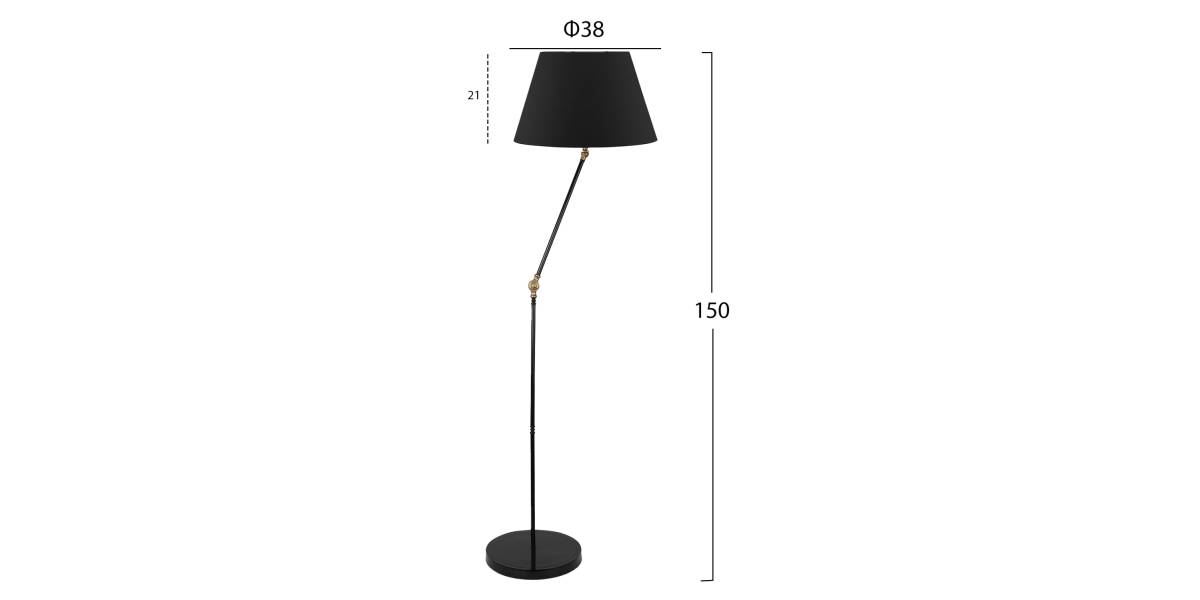 ΦΩΤΙΣΤΙΚΟ ΔΑΠΕΔΟΥ ΜΕΤΑΛΛΙΚΟ ΜΑΥΡΟ HM7611.01 Φ38x150 εκ.